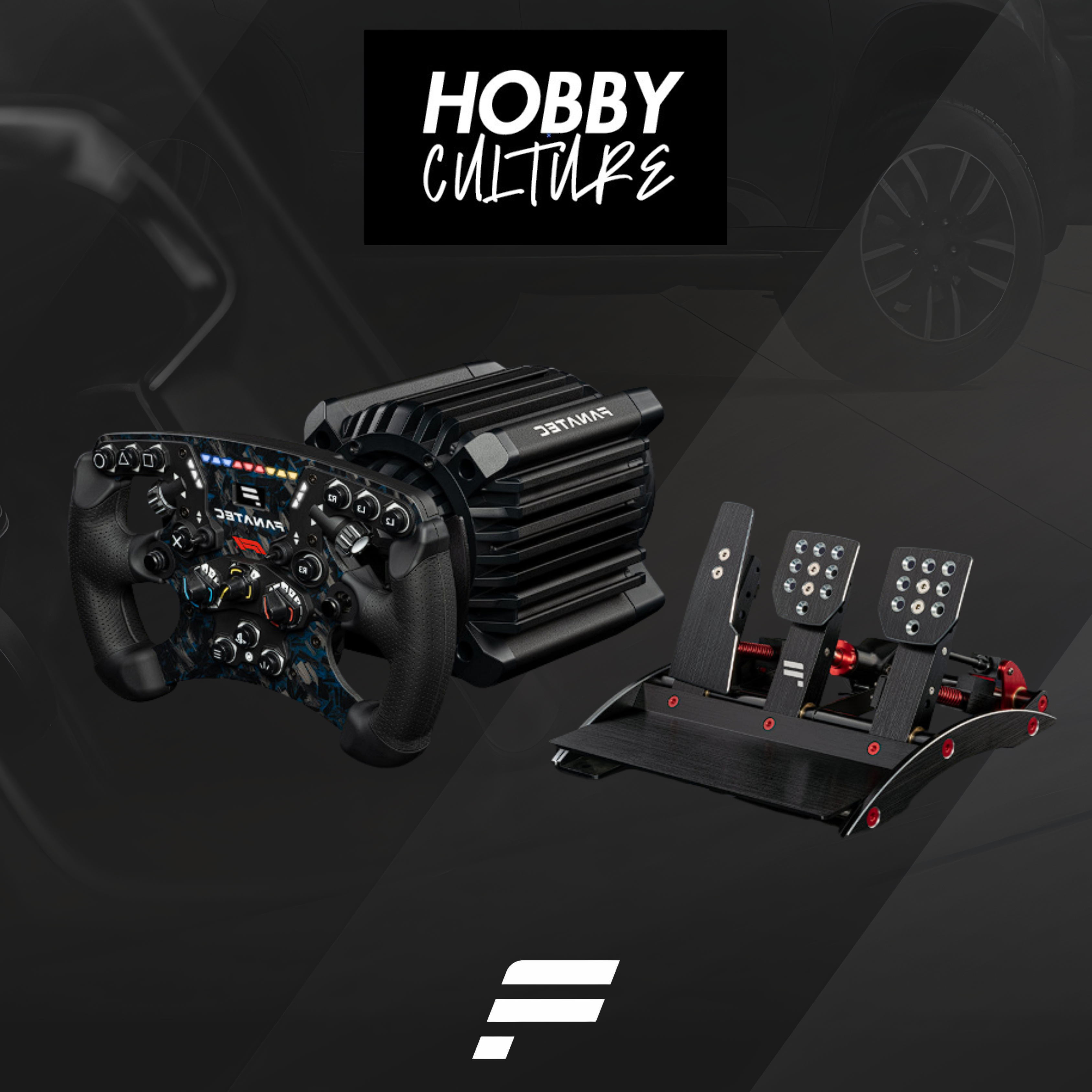 Fanatec DD+(15Nm) ClubSport Racing Wheel F1® + Elite V2, Clubsport V3 pedals